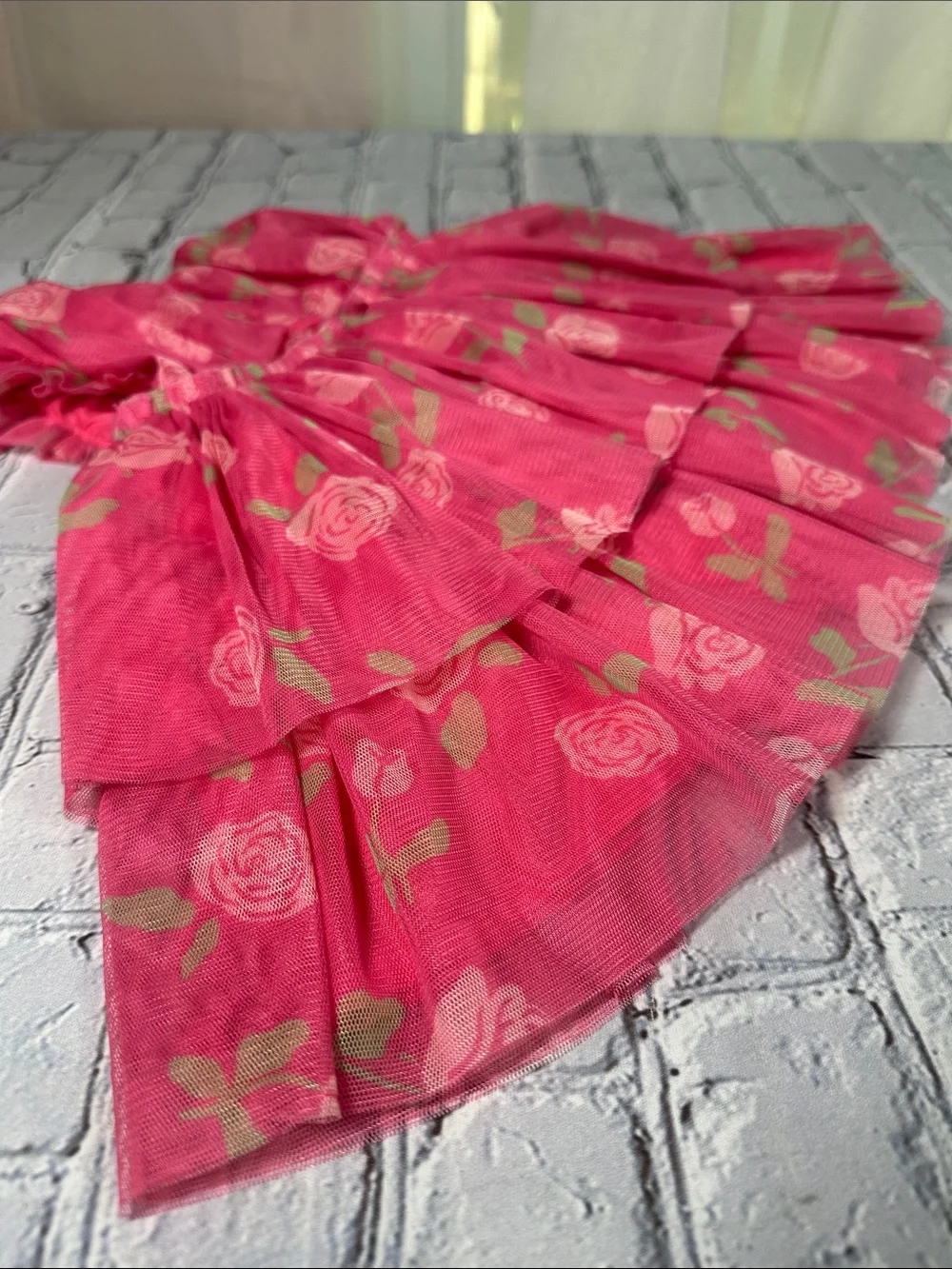 First Impressions Floral Tiered Dress with Diaper Cover Pink infant 3-6 months